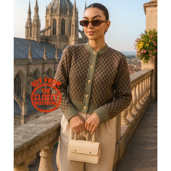 ZARA Rare Wool-Blend Knit Cardigan NWT – Gold Button Jacket – Size L - Picture 5 of 16